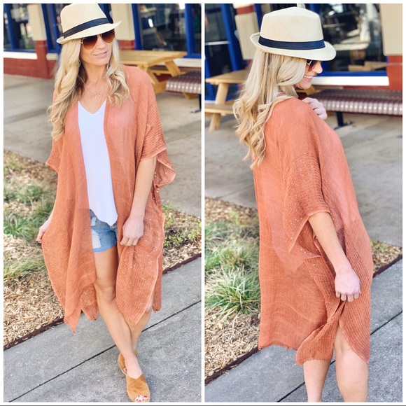 Copper Longline Kimono - Picture 3 of 5